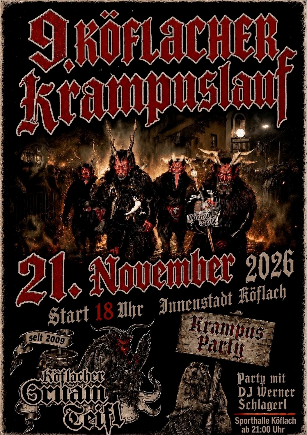 Plakat 9. Köflacher Krampuslauf am 21. November 2026